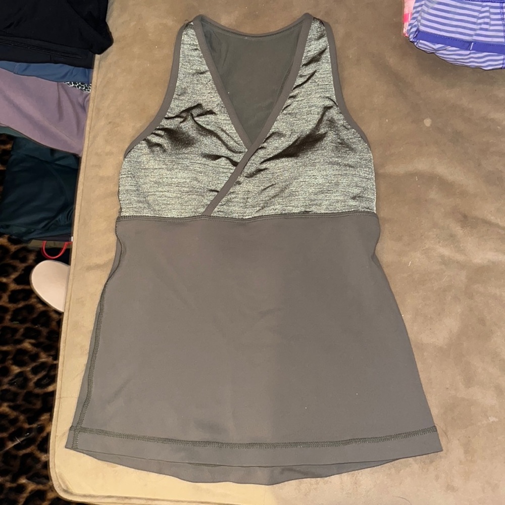 LULULEMON Army Green fitted tank top Size 2